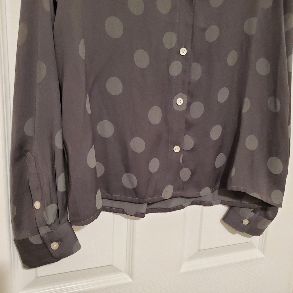 Madewell Jacquard Dot Pajama Shirt Sz Large Olive Green - Picture 4 of 8